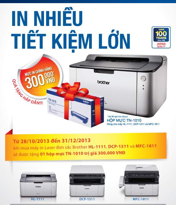 m&aacute;y in brother in nhiều tiết kiệm lớn